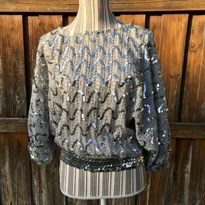 Vintage Disco Sequined Batwing Top